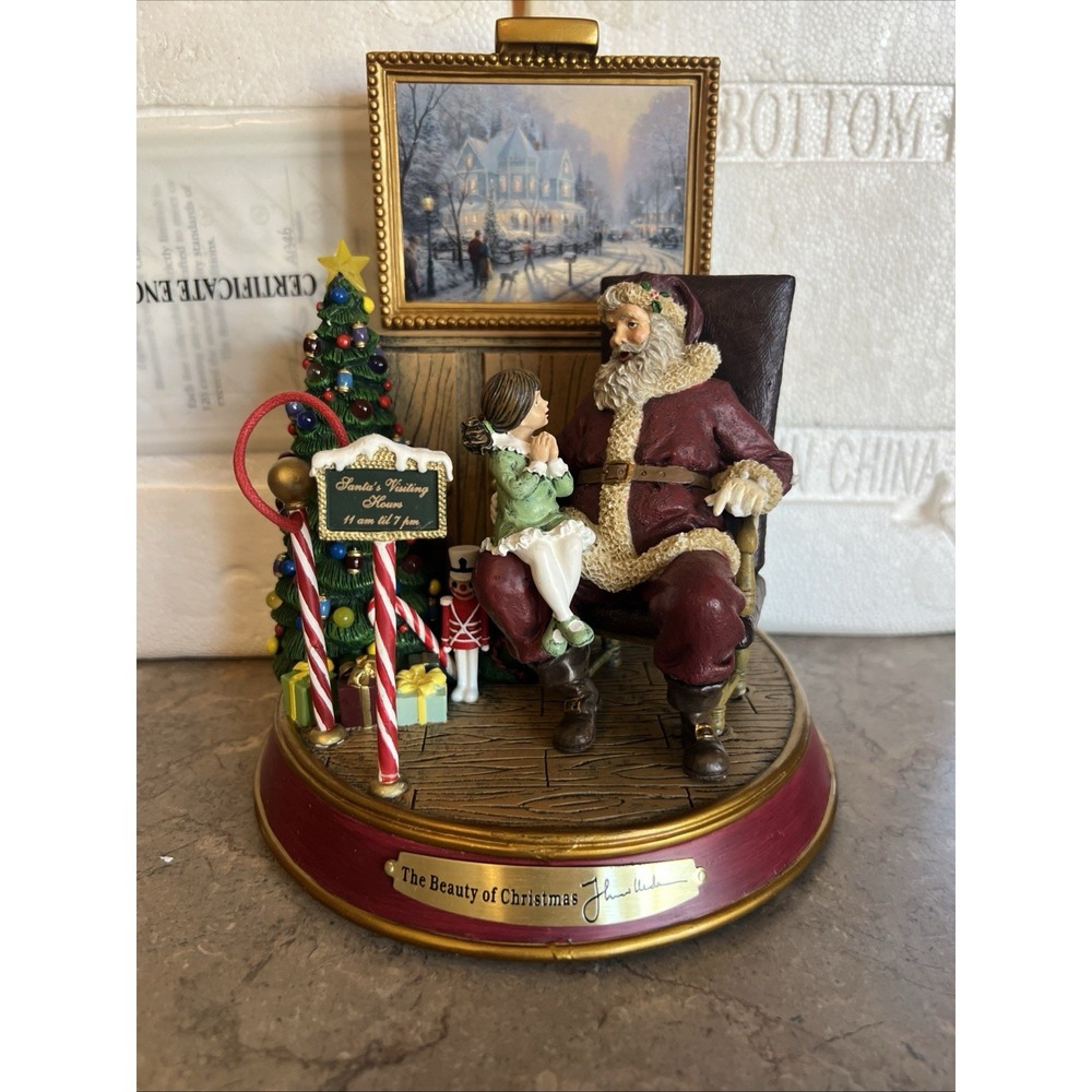 2004 Thomas Kinkade Santa Claus Figurine Beauty of Christmas # 88730 W/Coa